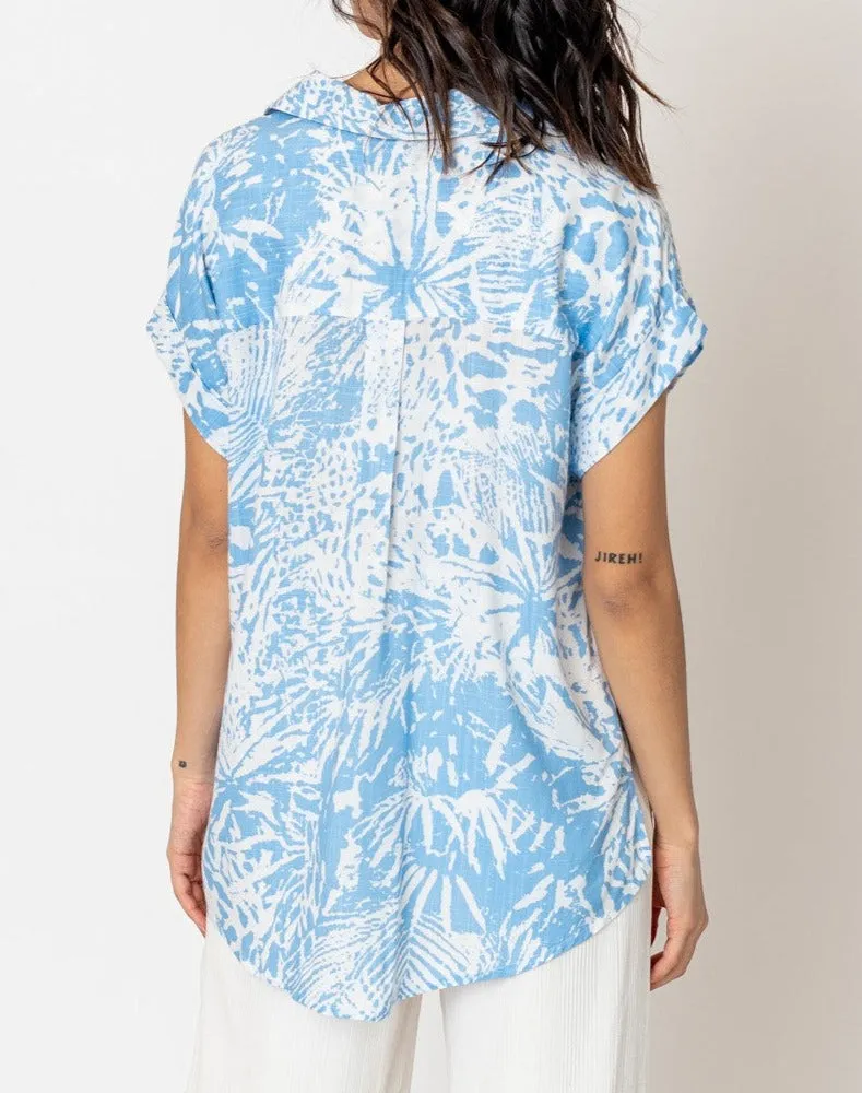 ABSTRACT PALM SHORT SLEEVE SHIRT