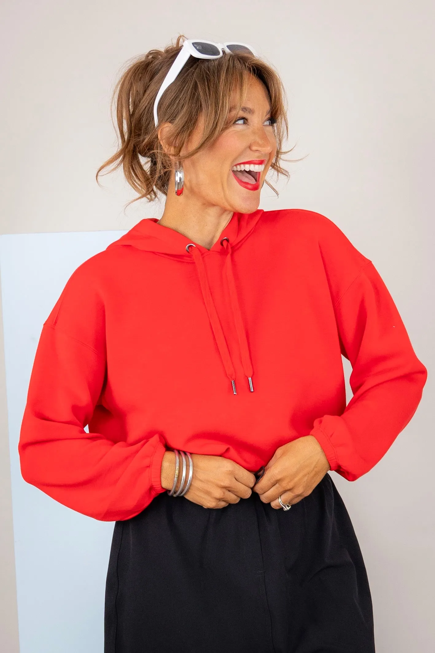 Airessentials Cinched Hoodie - Spanx Red | SPANX - FINAL SALE