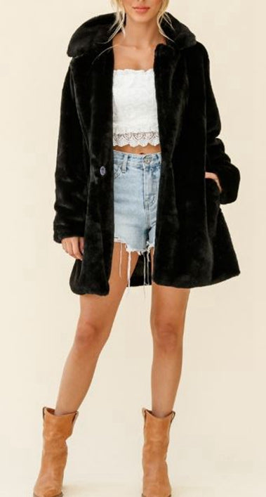 ALIJAH FAUX COAT BLACK