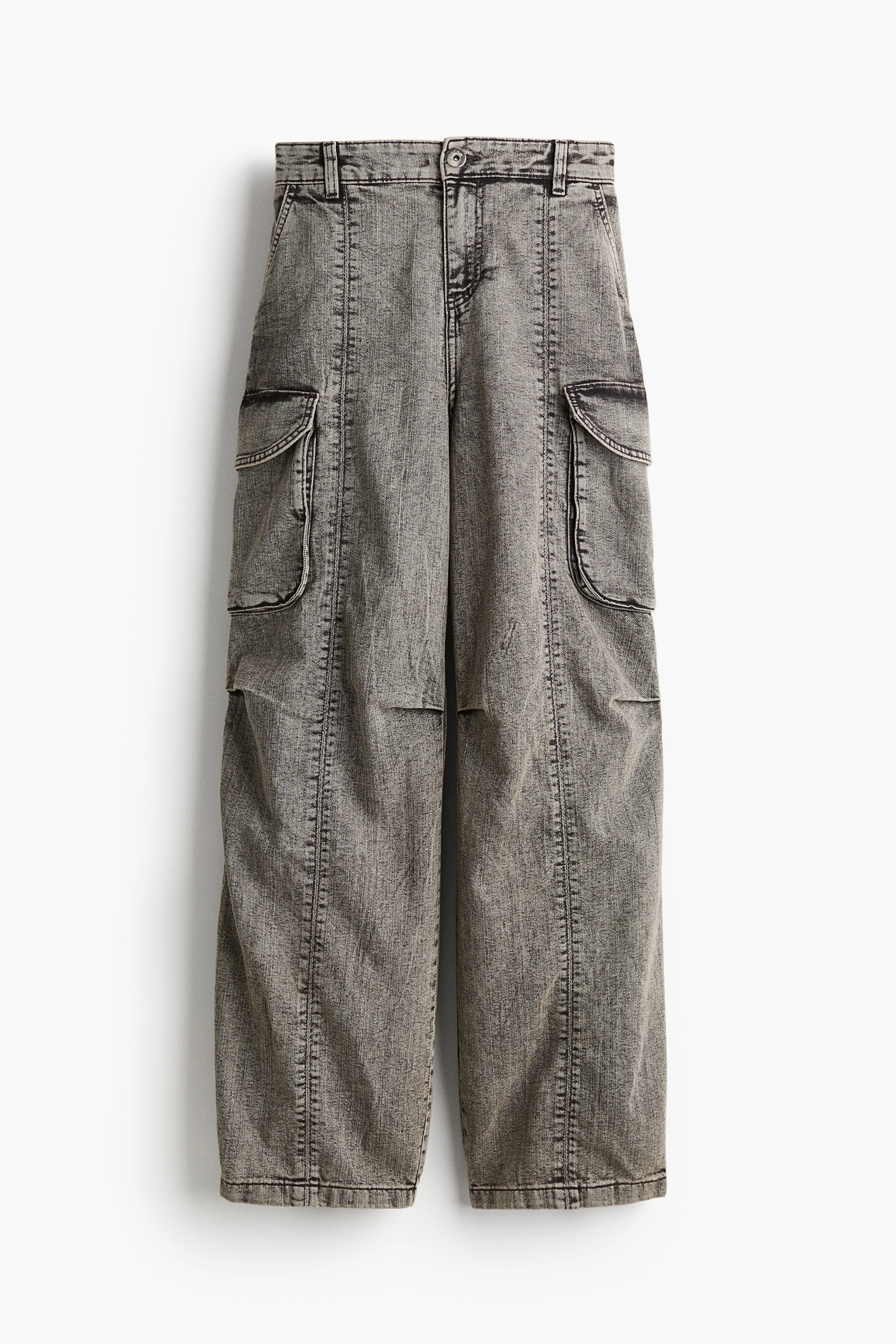 Baggy Low Cargo Jeans - Low waist - Extra-long legs - Grey - Ladies | H&M GB