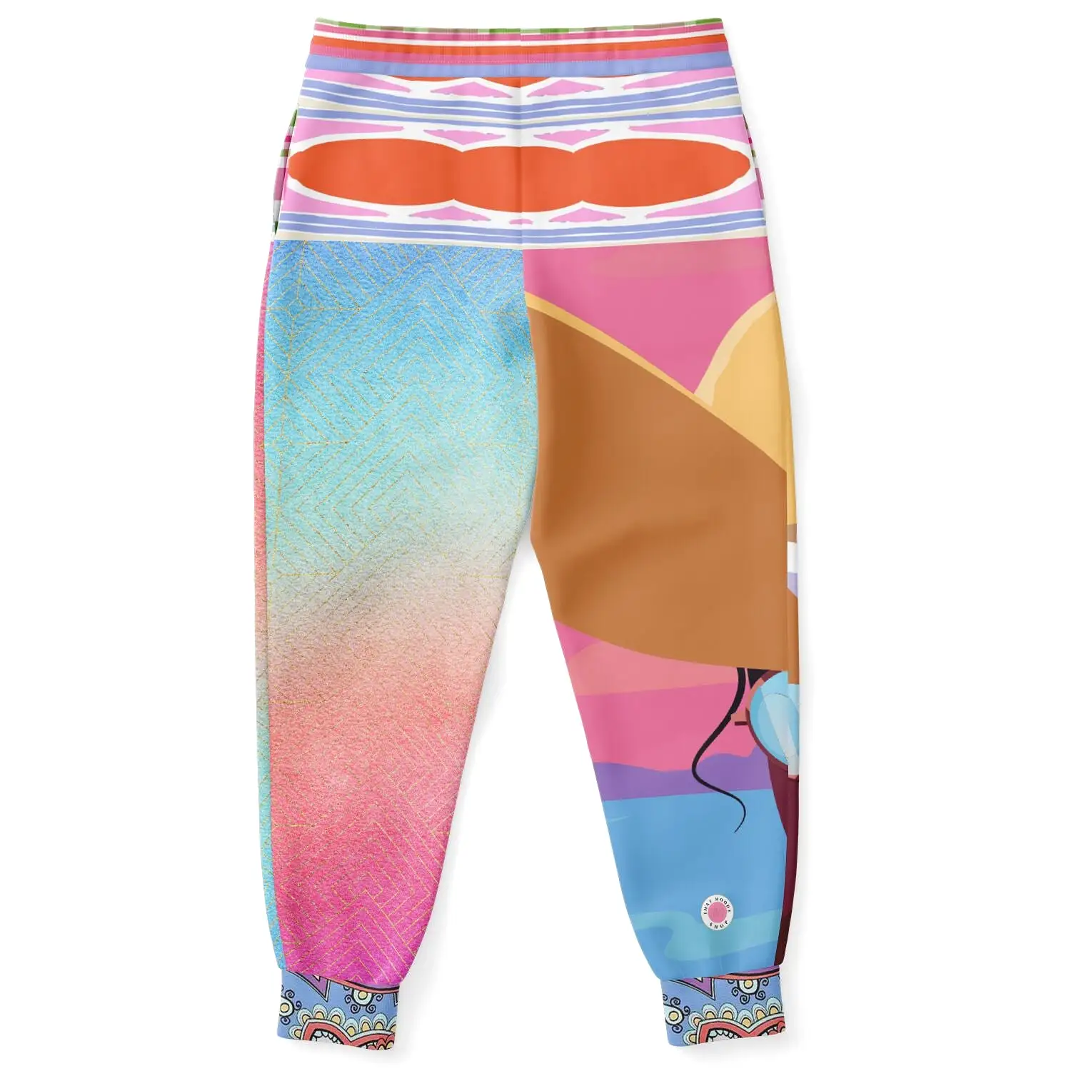 Bahama Mama Pink Ombre Striped Unisex Eco-Poly Joggers