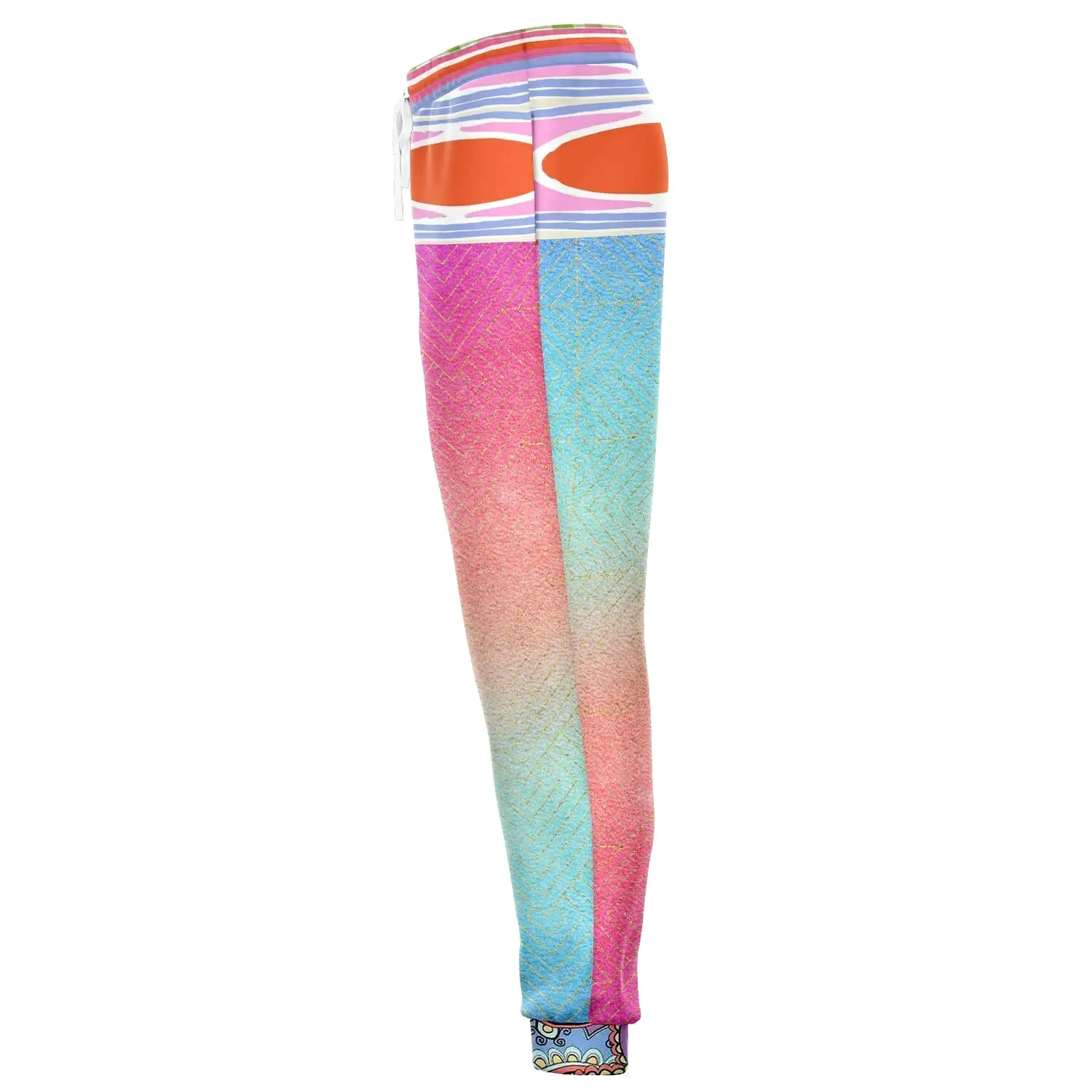 Bahama Mama Pink Ombre Striped Unisex Eco-Poly Joggers