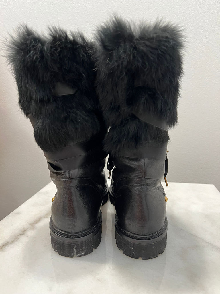 Bally Black Fur Trimmed Midori Boots - size 38