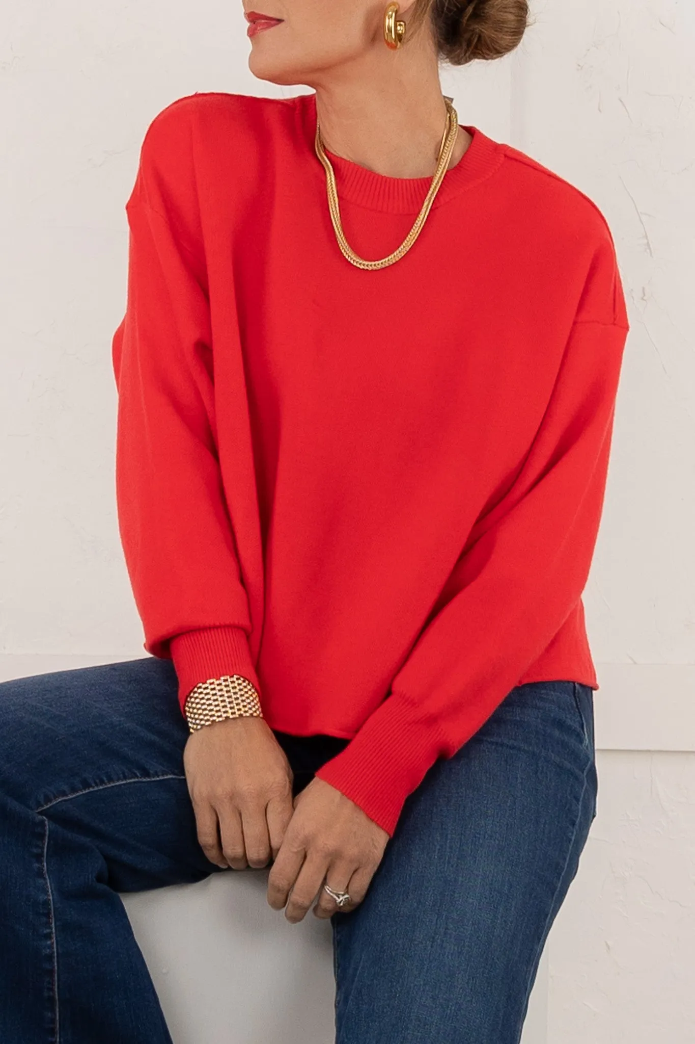 Bandi Crew Neck Sweater - Red