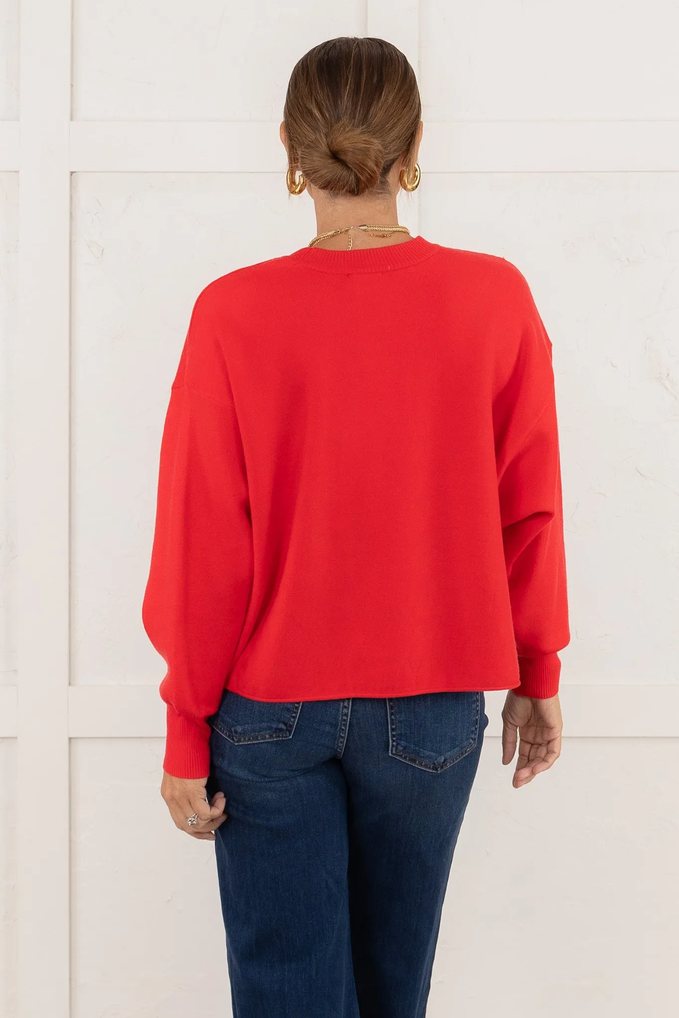 Bandi Crew Neck Sweater - Red