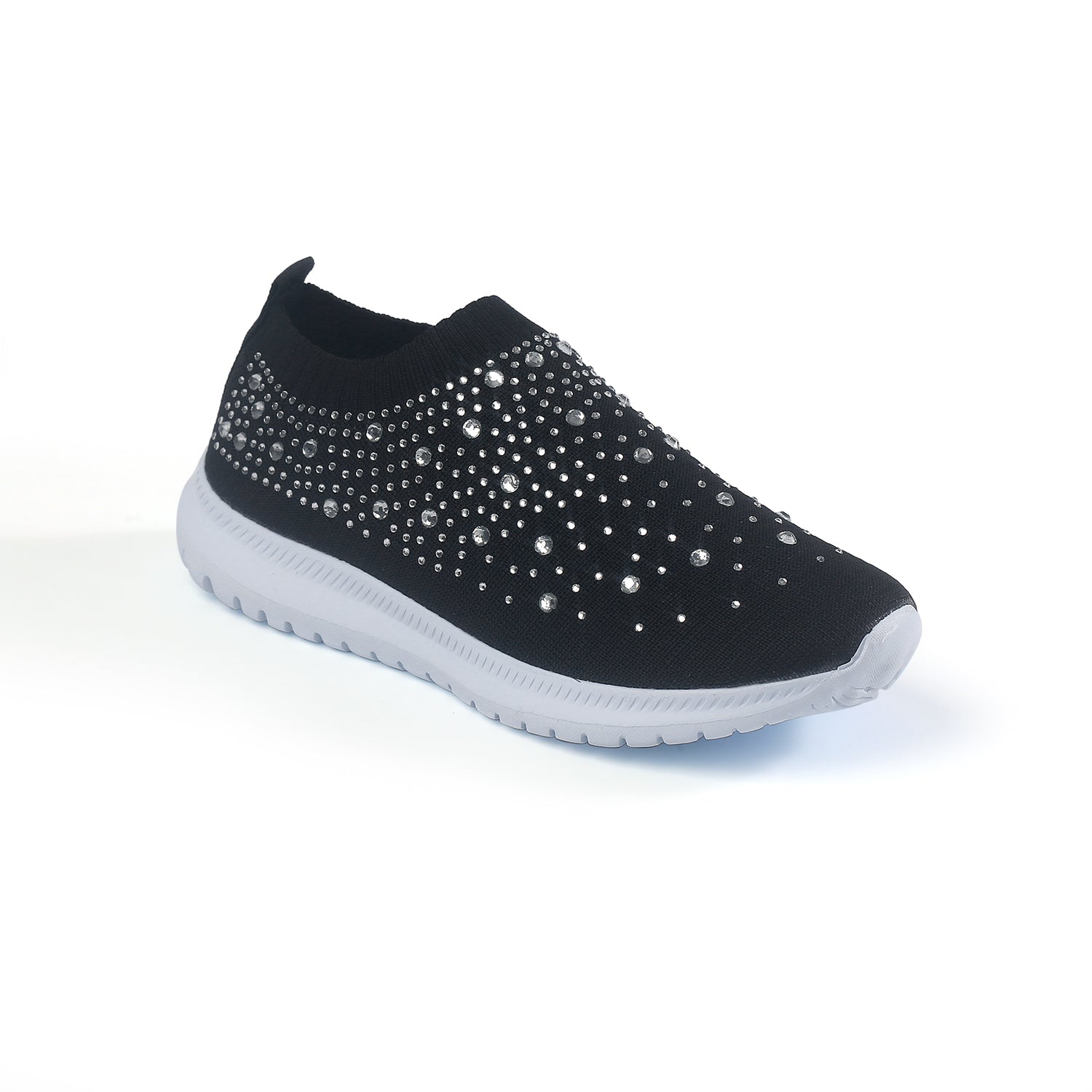 Black & White Austrian Crystal McKinley Sports Shoes