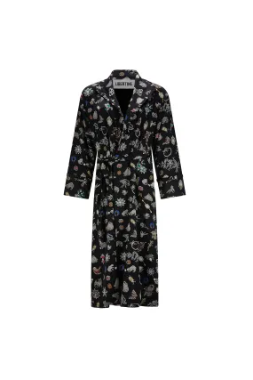 'BLACK DIAMOND PINS' ROBE COAT