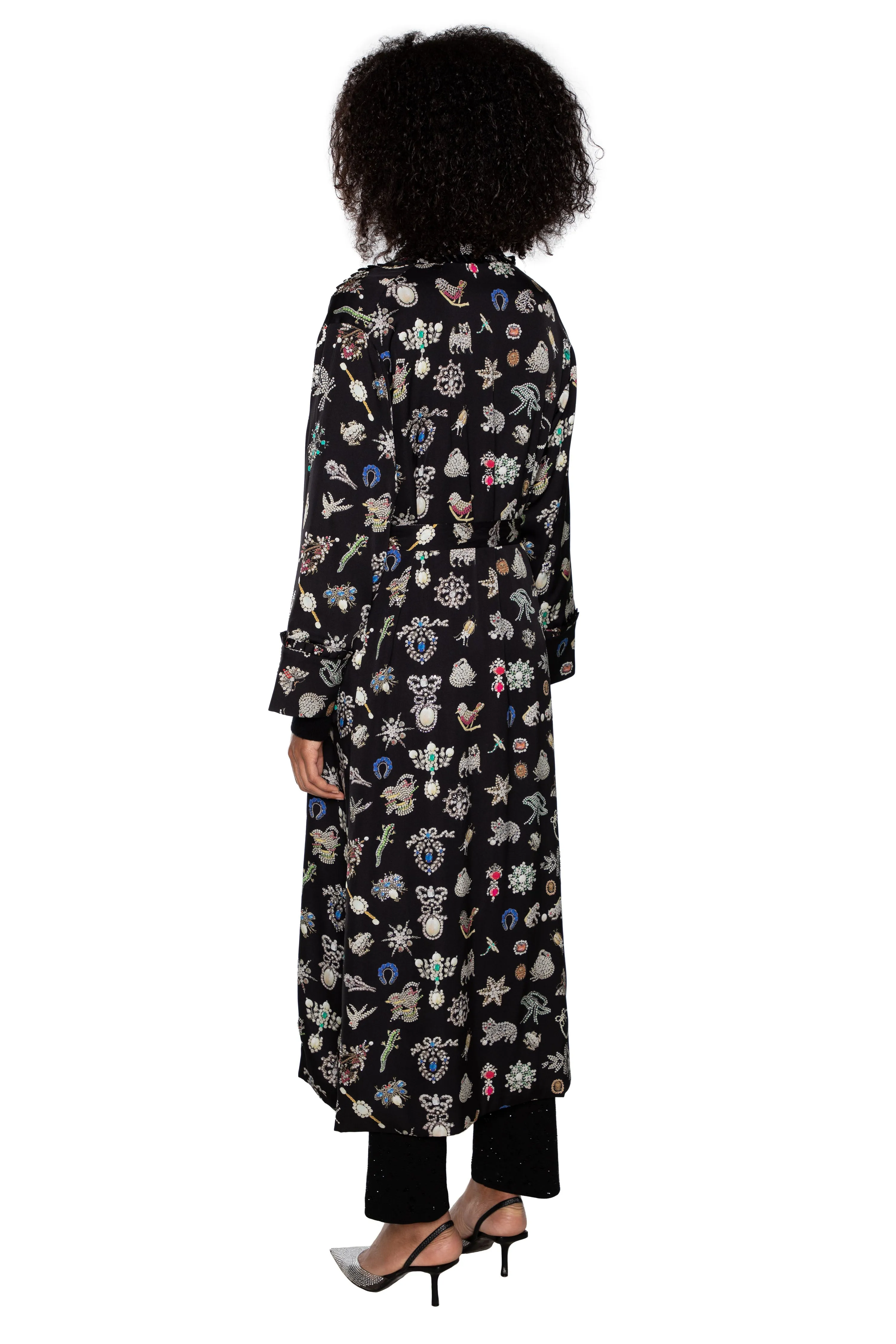 'BLACK DIAMOND PINS' ROBE COAT