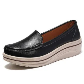 Black plain casual slip on rocker bottom sneaker