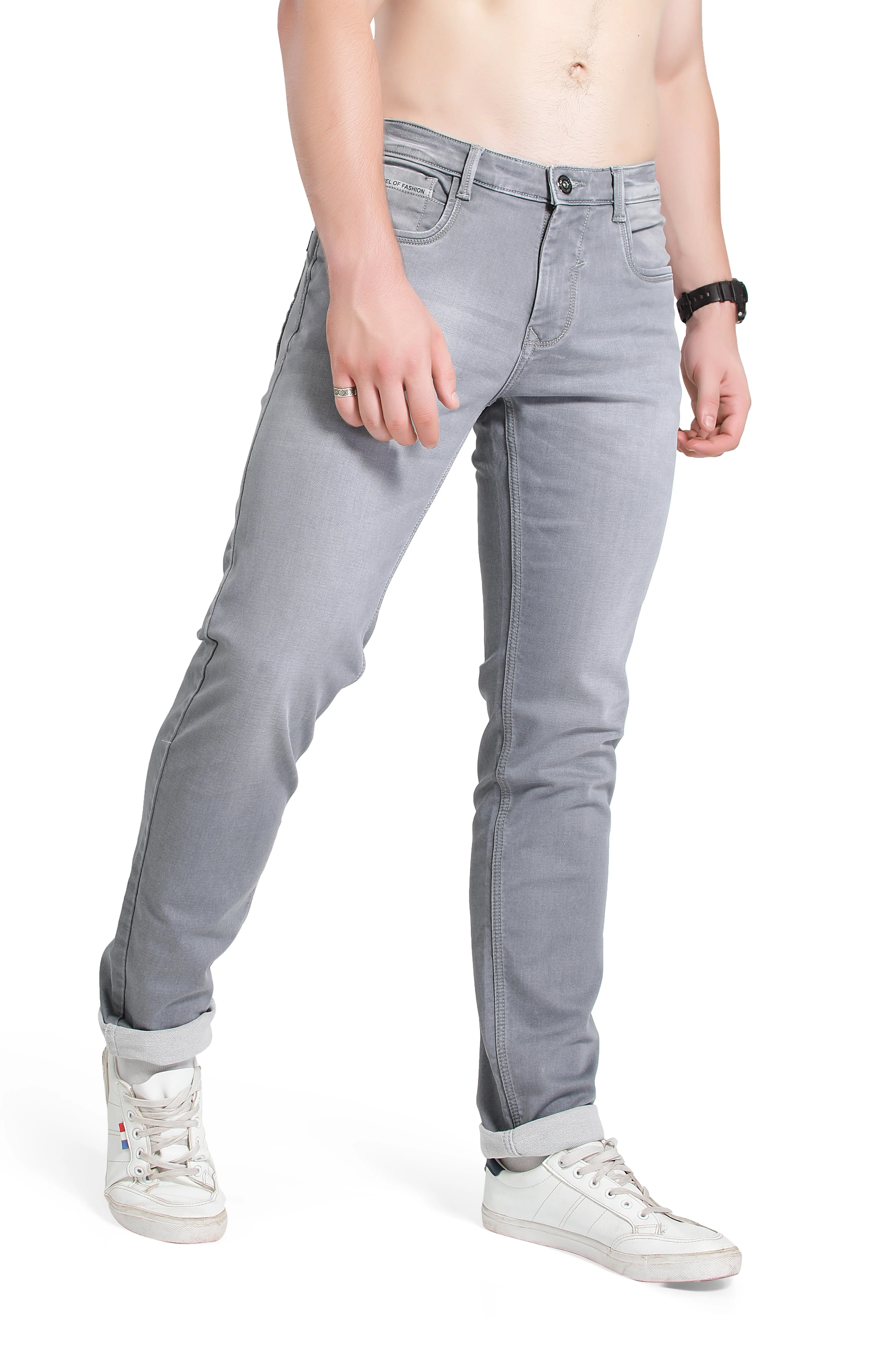 BLACK TREE MEN'S SKINNY FIT GREY STREET STYLE JEANS BT0015.