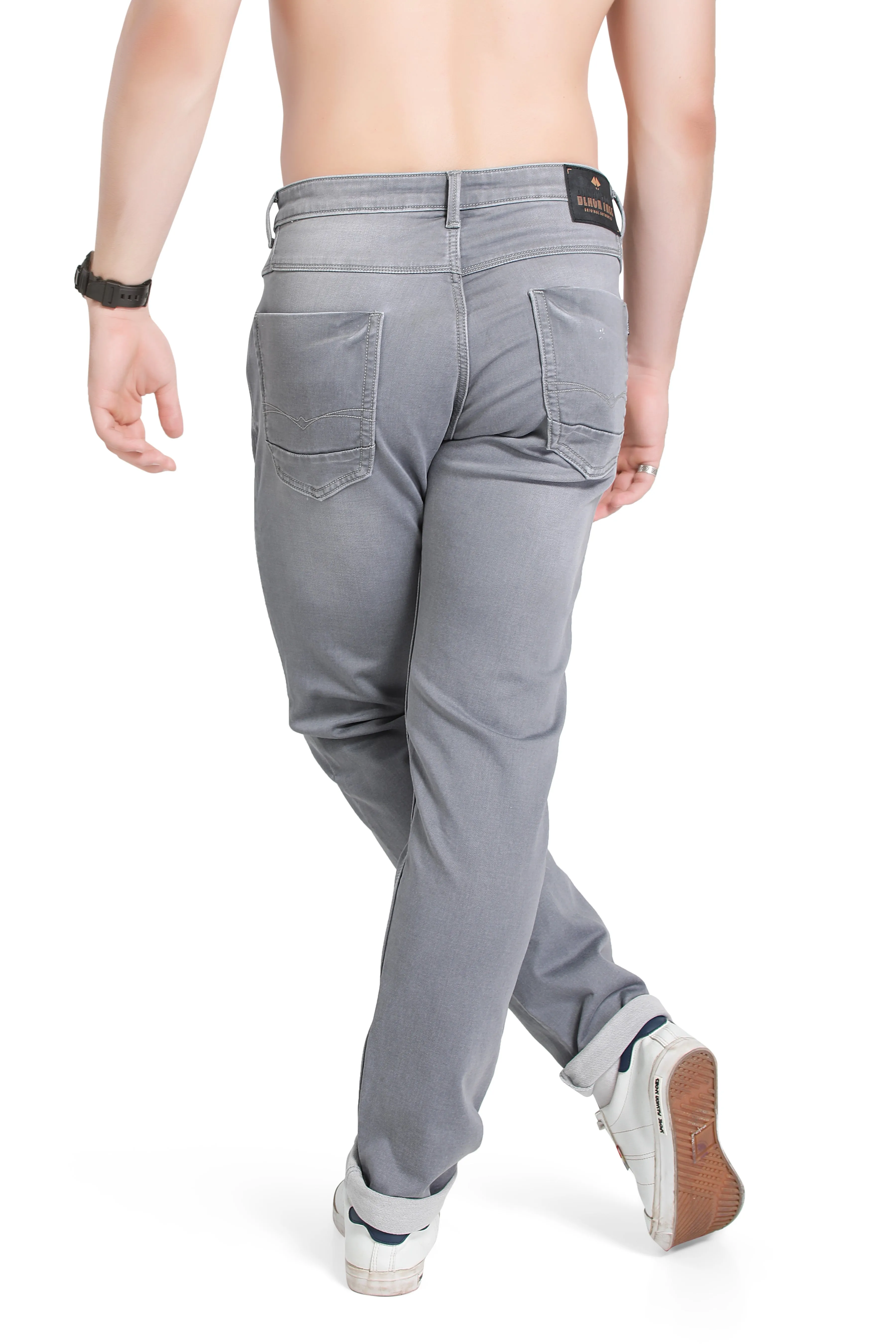 BLACK TREE MEN'S SKINNY FIT GREY STREET STYLE JEANS BT0015.