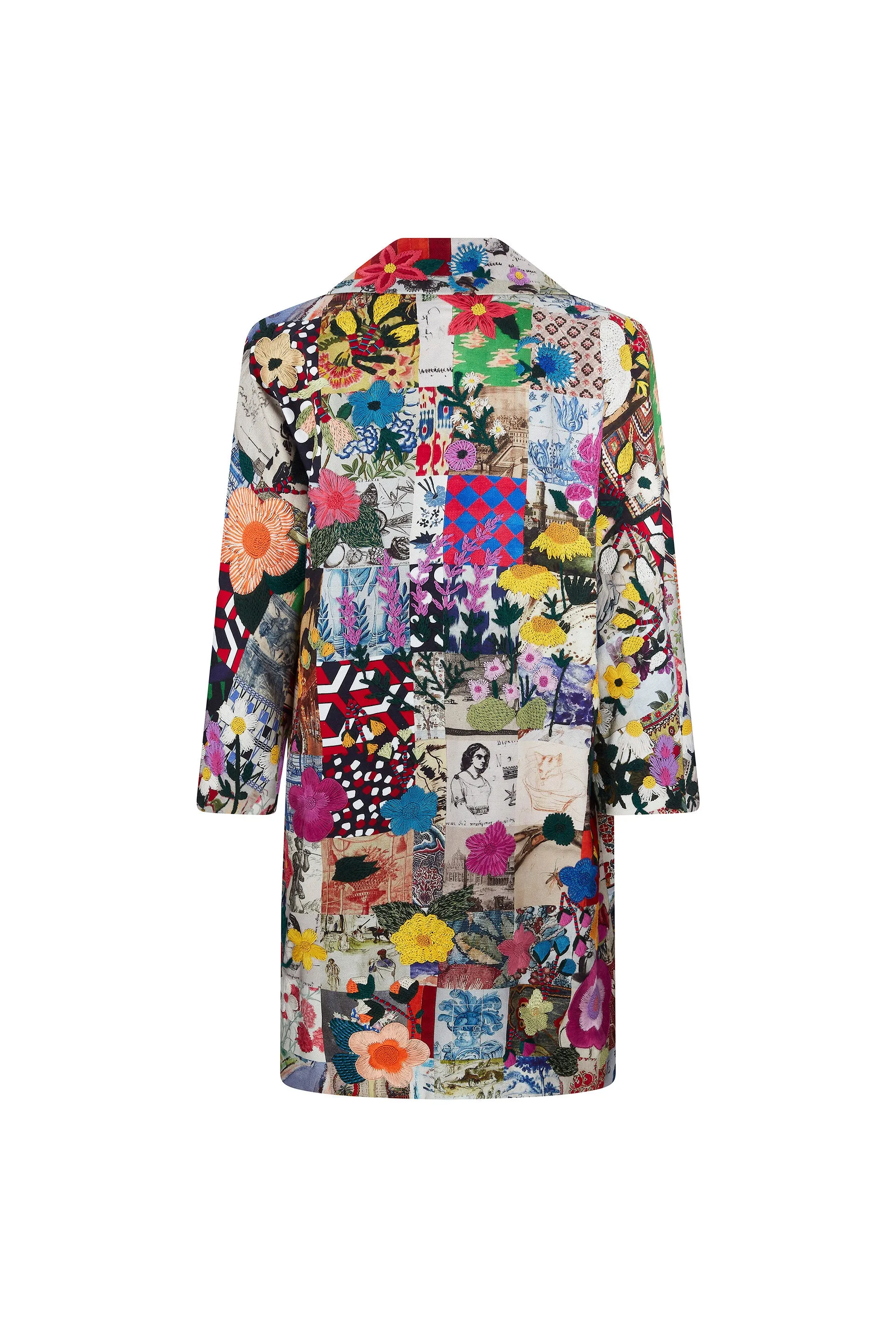 'BLOOMSBURY COLLAGE' L/S OVERSIZED COAT