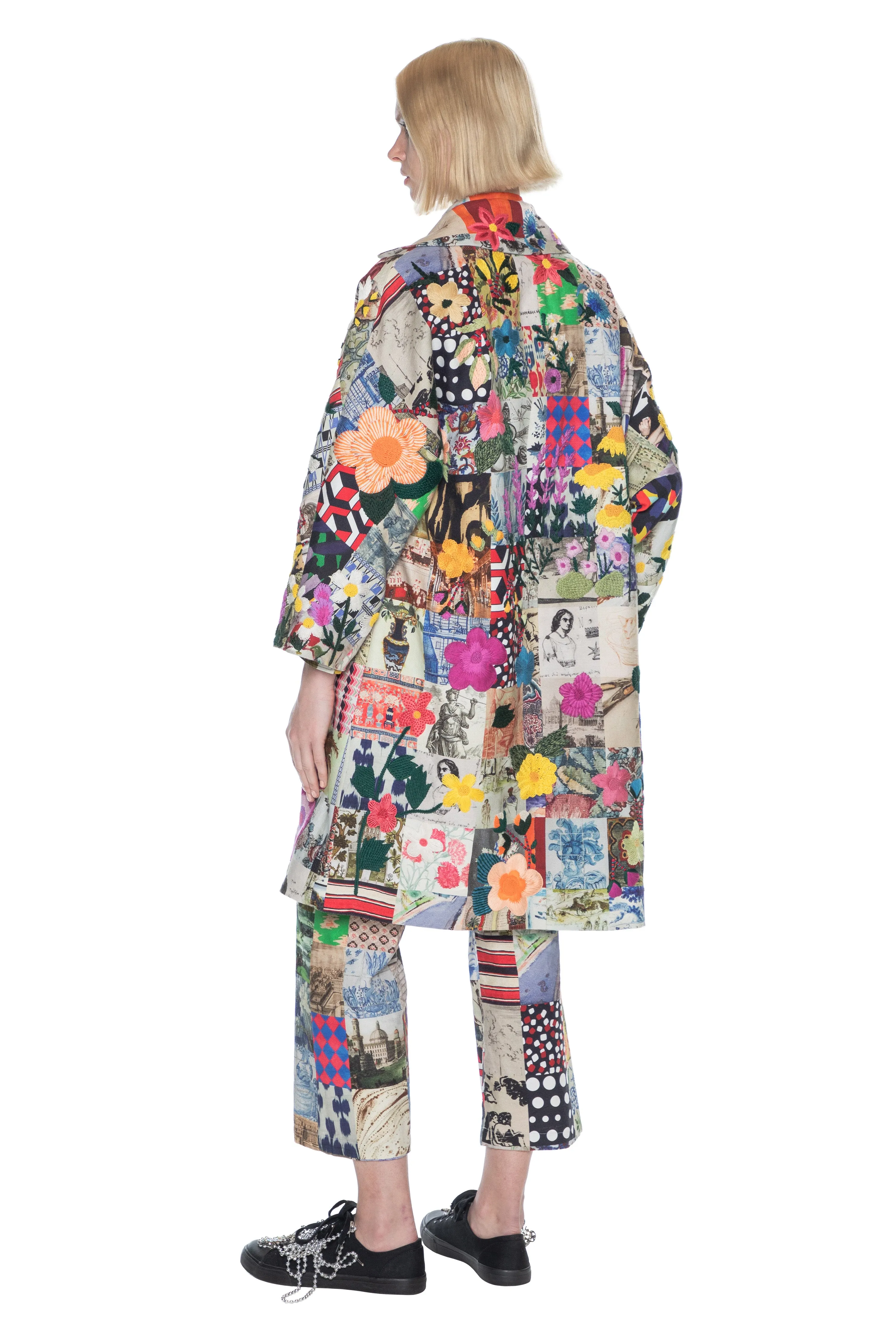 'BLOOMSBURY COLLAGE' L/S OVERSIZED COAT