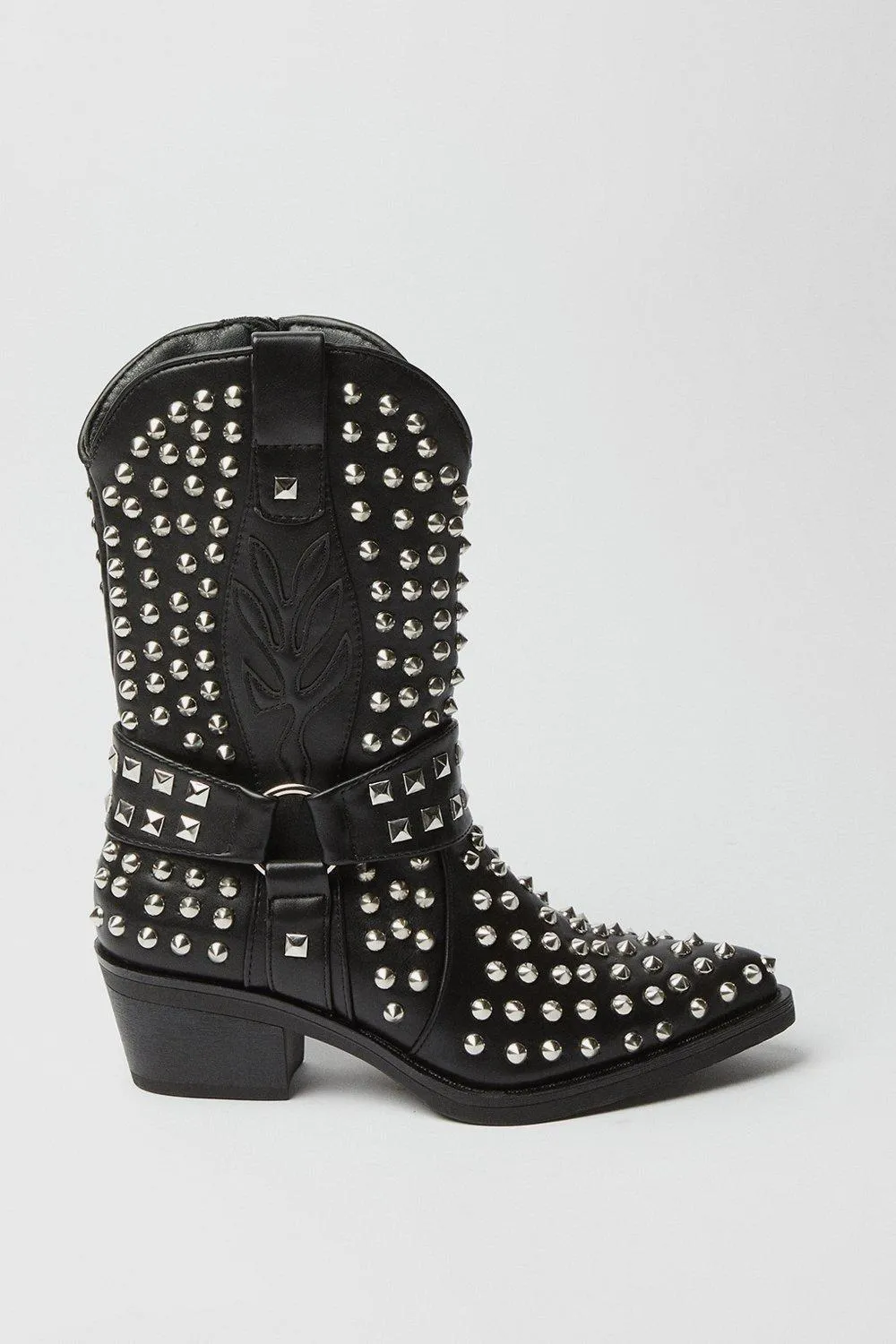 Boots | Faith: Mackenzie Studded Western Cowboy Calf Boots | Faith