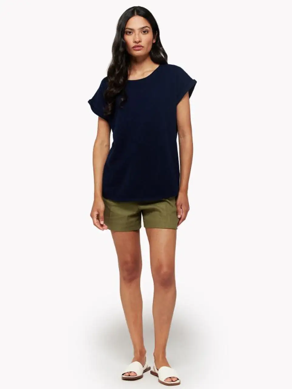 Brodie Cashmere Lizzie Tee in Navy