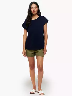 Brodie Cashmere Lizzie Tee in Navy