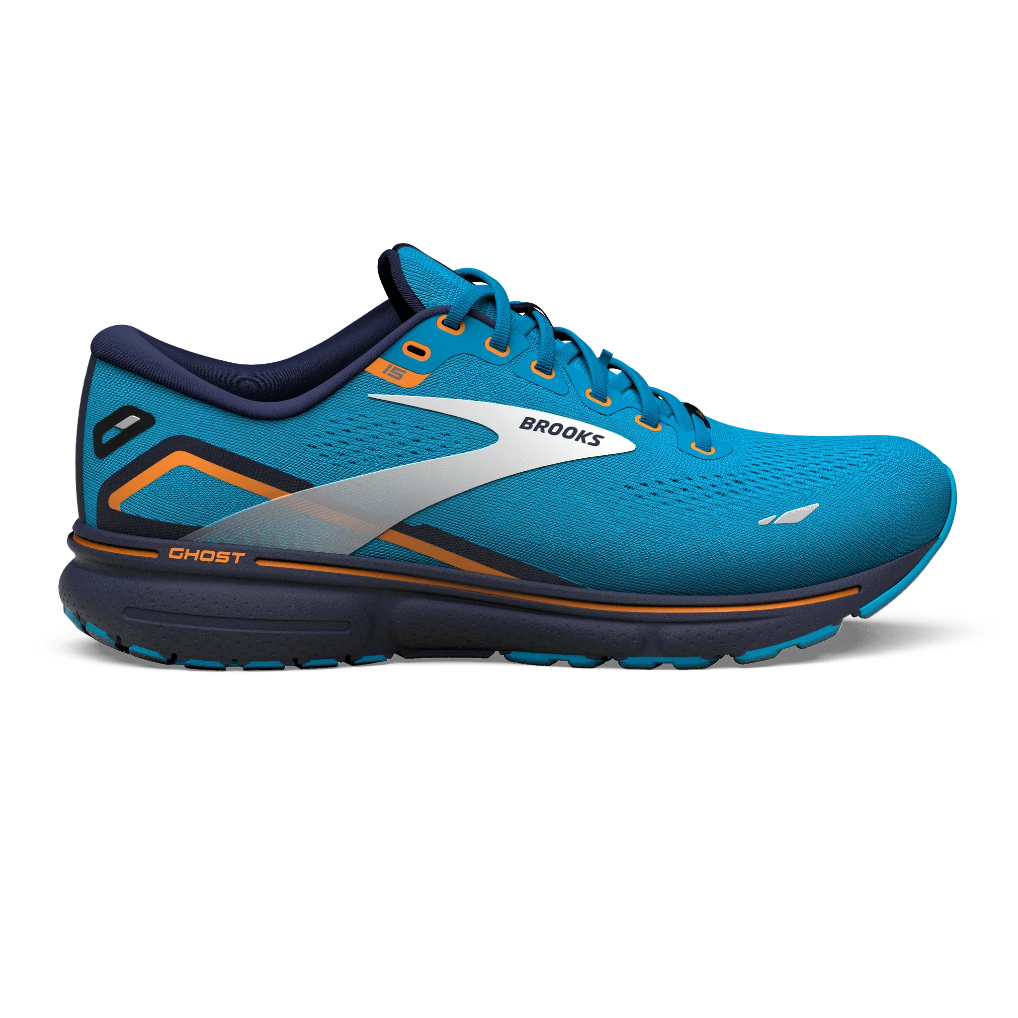 Brooks | Ghost 15 GTX | Men's | Blue/Peacoat/Orange