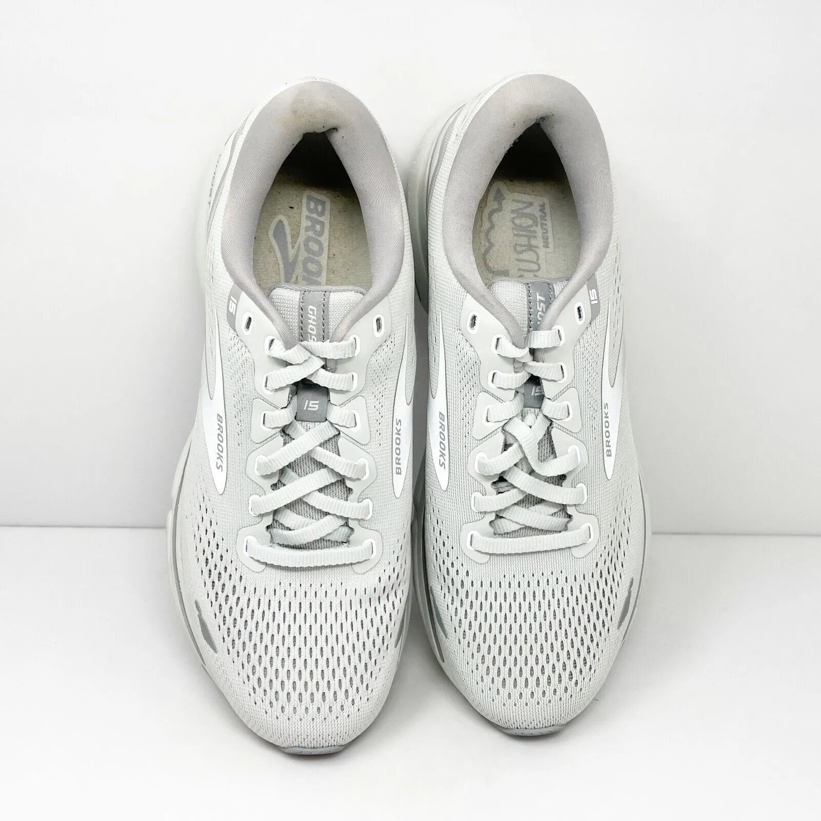 Brooks Womens Ghost 15 1203801B112 Gray Running Shoes Sneakers Size 9 B