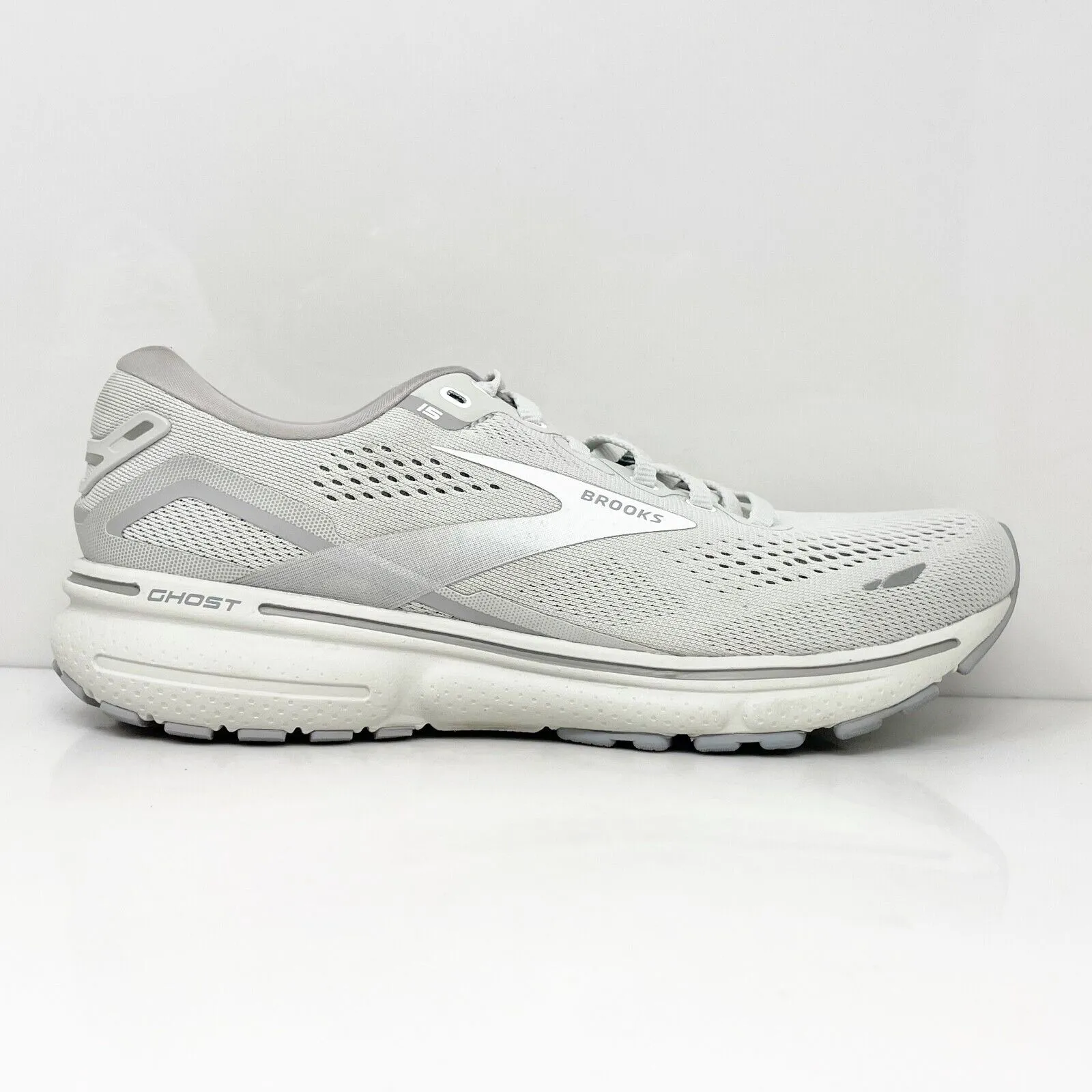 Brooks Womens Ghost 15 1203801B112 Gray Running Shoes Sneakers Size 9 B