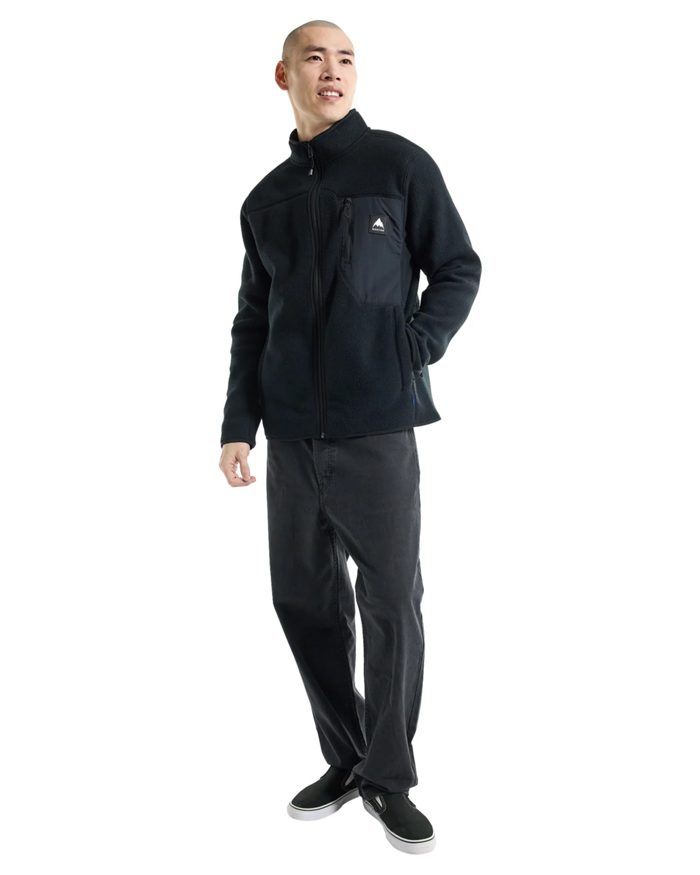 Burton Men's Cinder Full-Zip Fleece - True Black