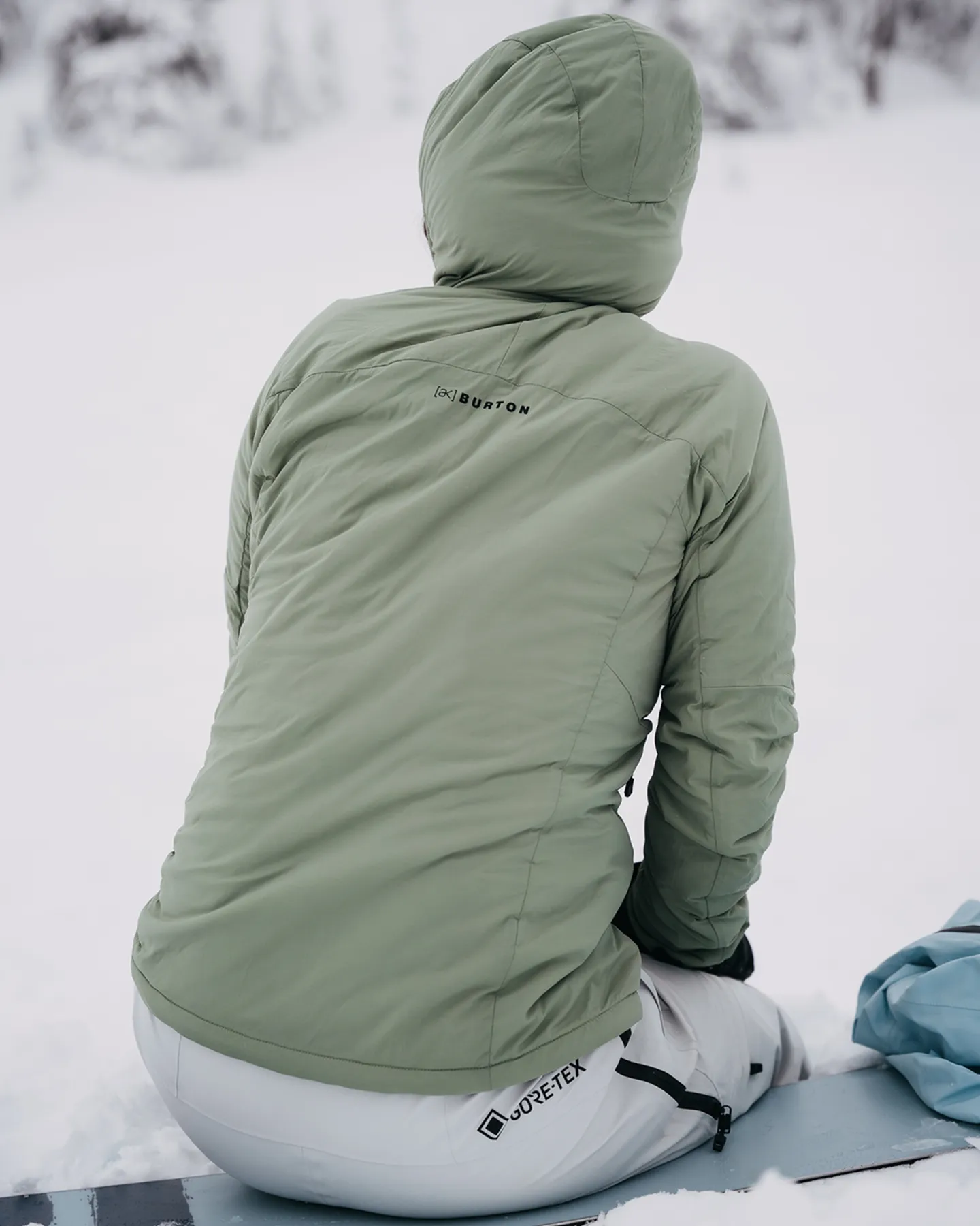 Burton Women's [ak] Helium Hooded Stretch Insulated Jacket - Hedge Green