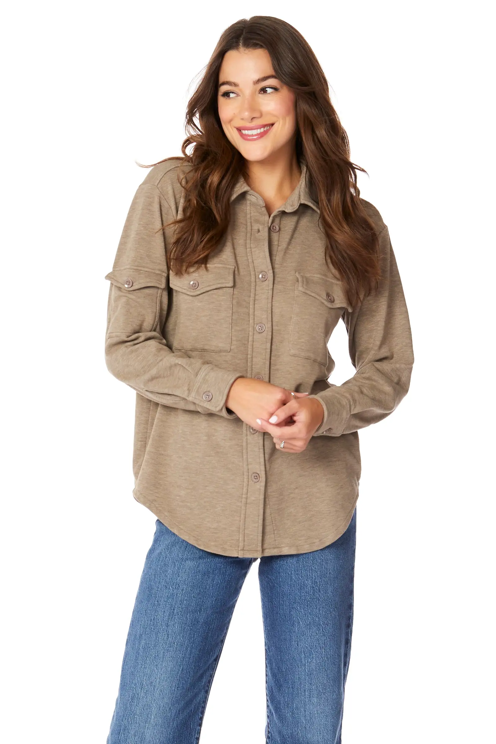 BUTTON FRONT SHIRT WITH POCKETS