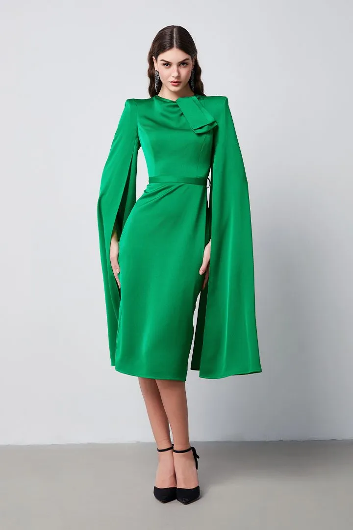 Cape Long Sleeves Dress