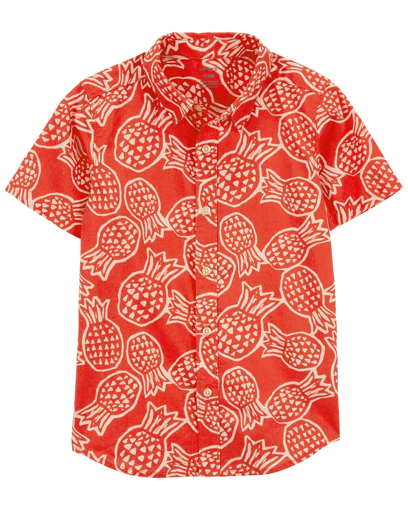 Carters Oshkosh Kid Pineapple Button-Down Shirt