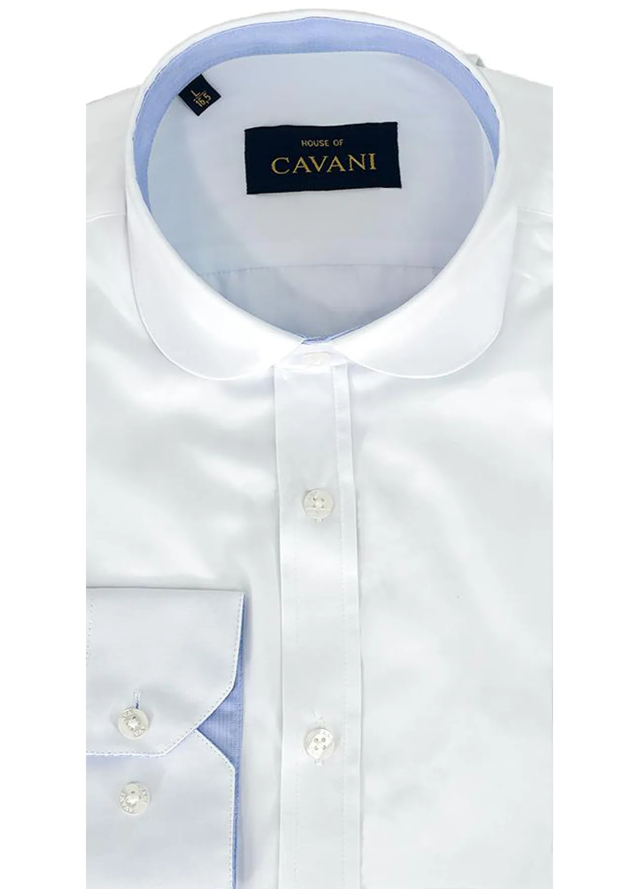 Cavani Penny Collar plain White shirt 635