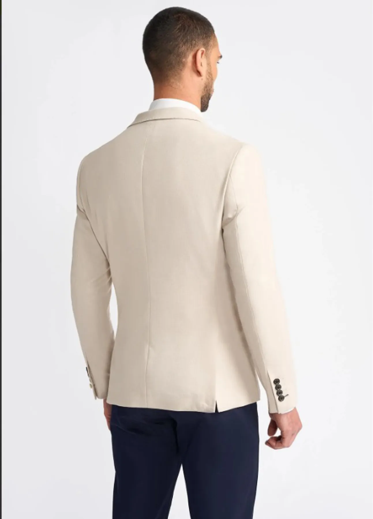 Cavani Romeo Cream Double Breasted Blazer Peaked Lapels