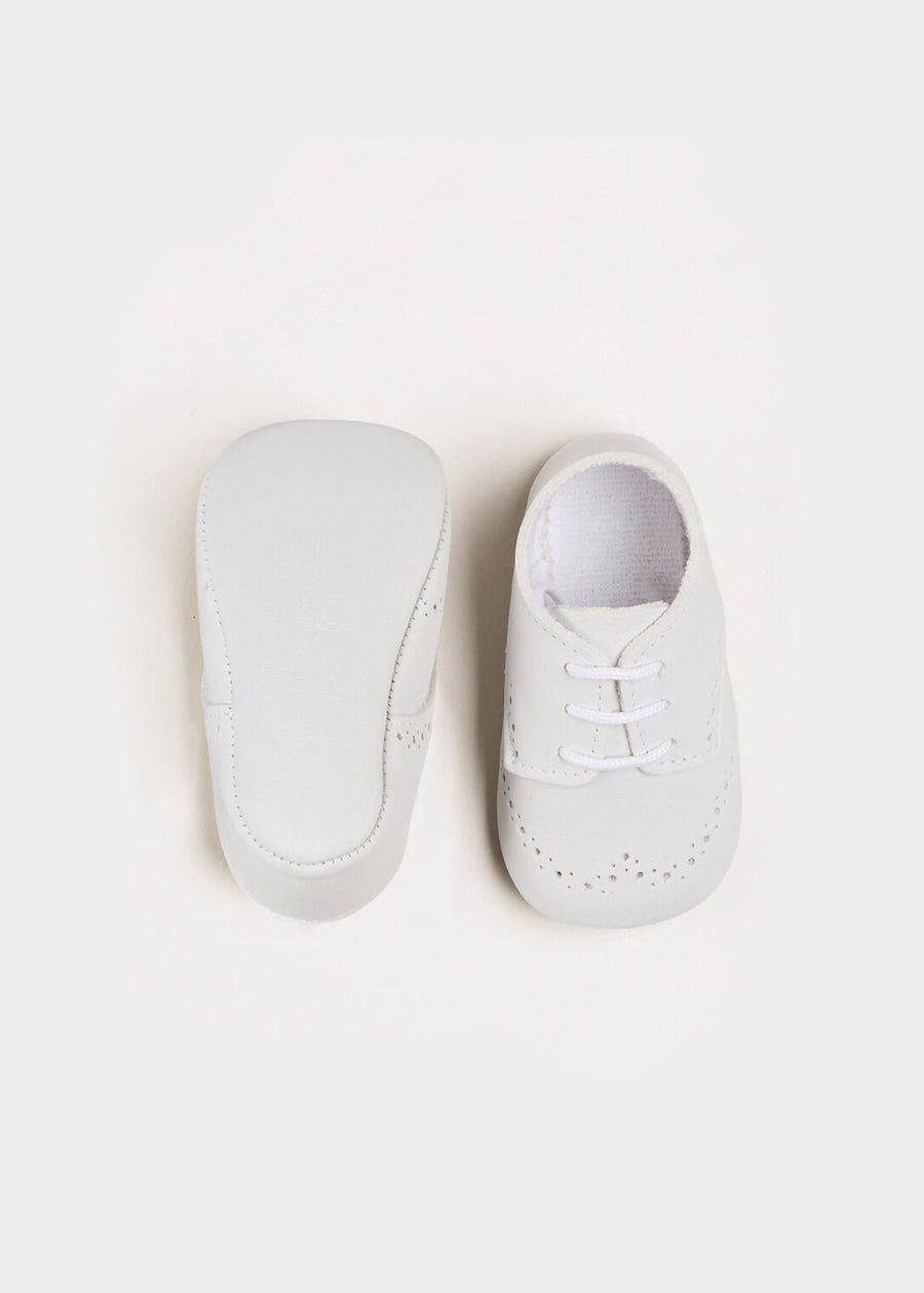 Celebration Lace-up Pram Shoes in White (17-20EU)