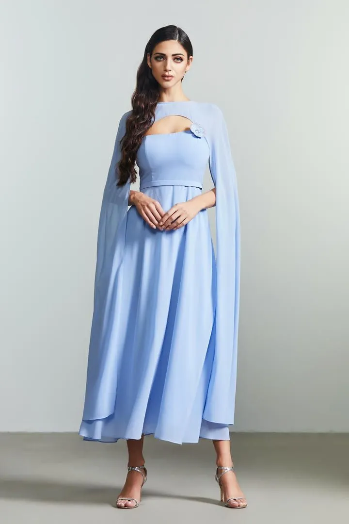 Chiffon cape dress