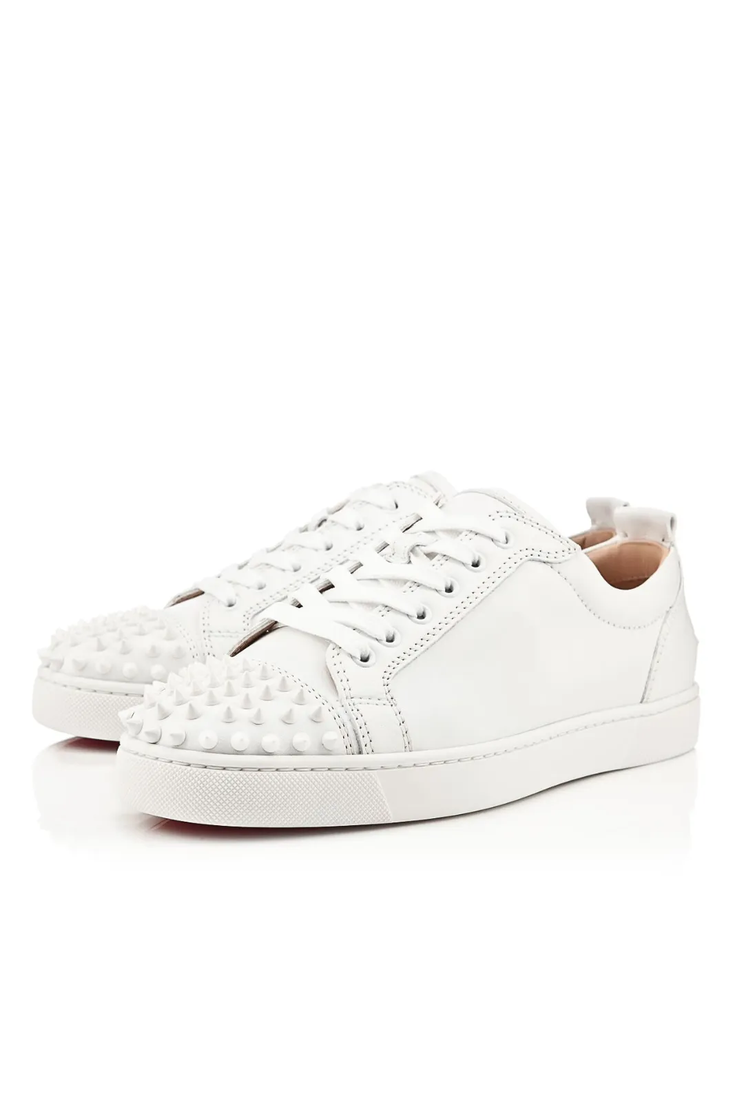 Christian Louboutin Louis Junior Spikes White Sneakers