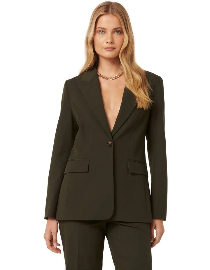 Claire Single Breasted Blazer in Olive