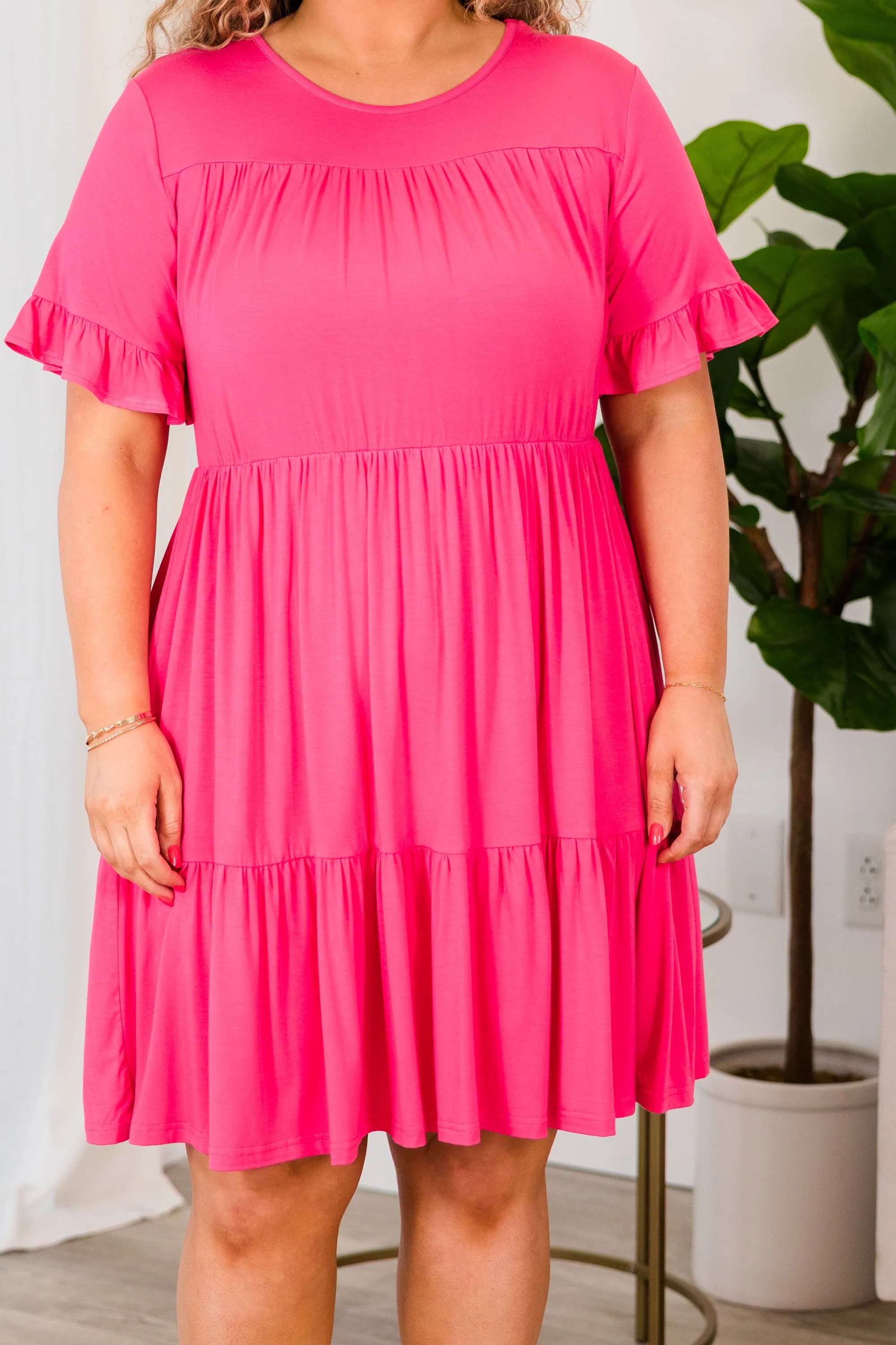 Cozy And Carefree Dress, Pink