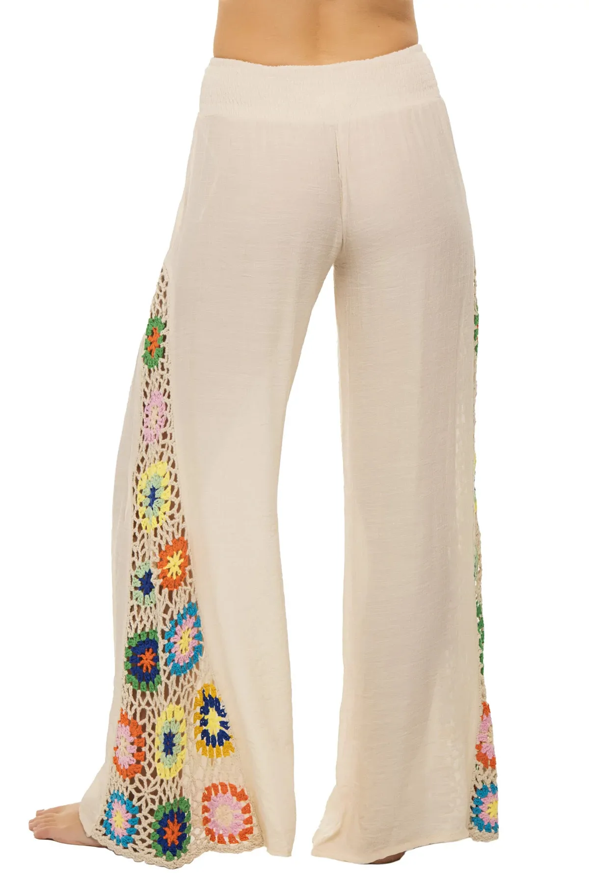 Crochet Panel Wide Leg Pants