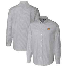 Cutter & Buck Baylor Bears Charcoal Vault Stretch Oxford Stripe Long Sleeve Button-Down Shirt