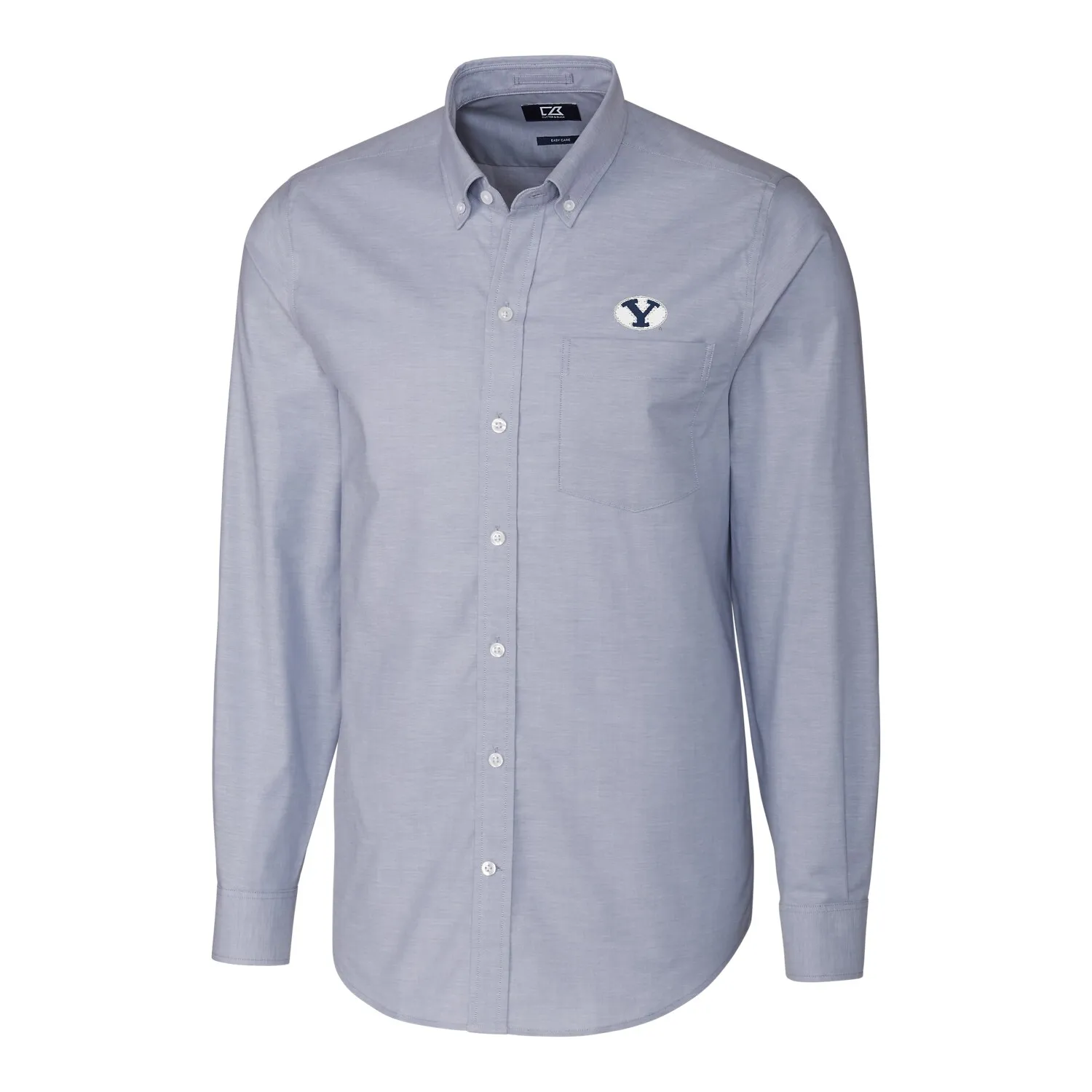 Cutter & Buck BYU Cougars Light Blue Stretch Oxford Big & Tall Long Sleeve Button-Down Shirt