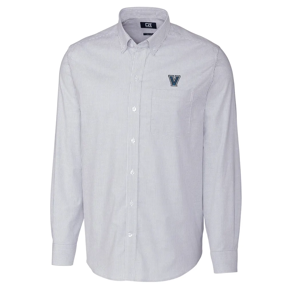 Cutter & Buck Villanova Wildcats Light Blue Big & Tall Stretch Oxford Stripe Long Sleeve Button Down Shirt