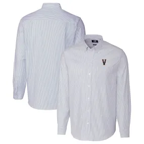 Cutter & Buck Virginia Cavaliers Vintage Light Blue Vault Stretch Oxford Stripe Long Sleeve Button-Down Shirt