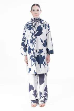 'Cyanotypes' Notched Lapel Coat