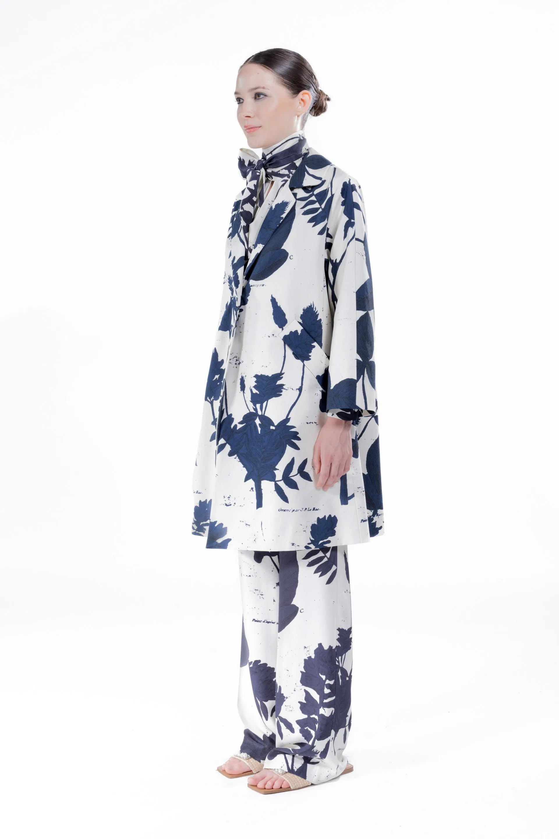 'Cyanotypes' Notched Lapel Coat