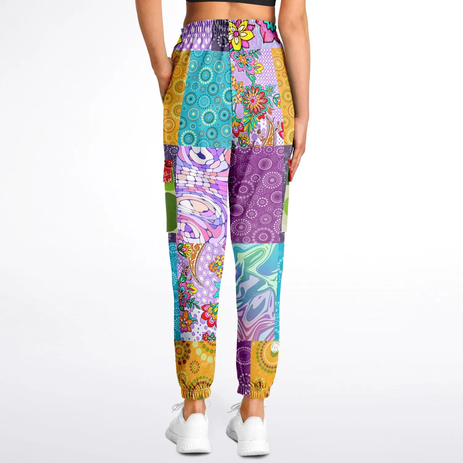 Delirium Hippie Patchwork Solar Flare Unisex Eco-Poly Cargo Joggers