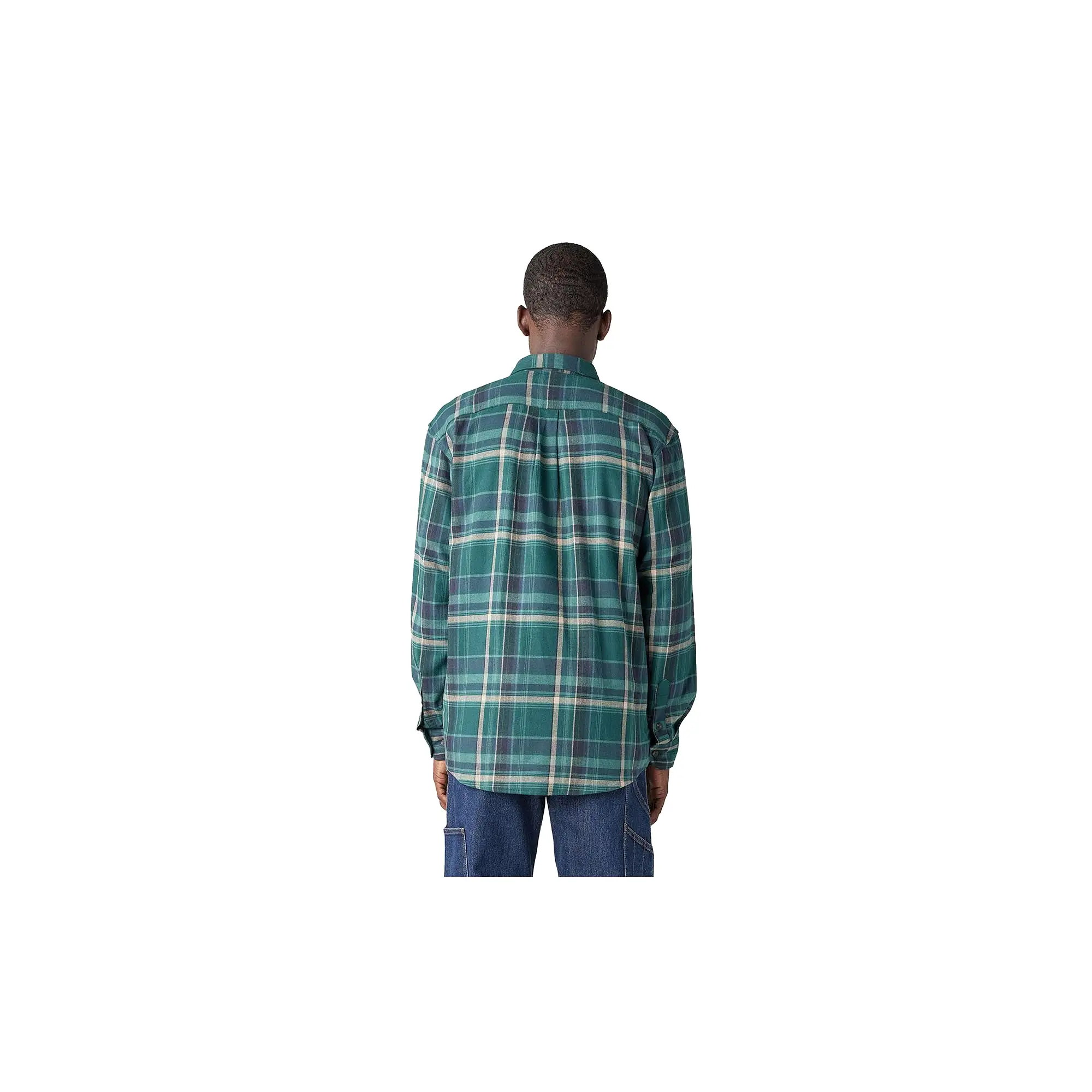 Dickies Flannel Button Down Shirt Forest Green Multi Plaid