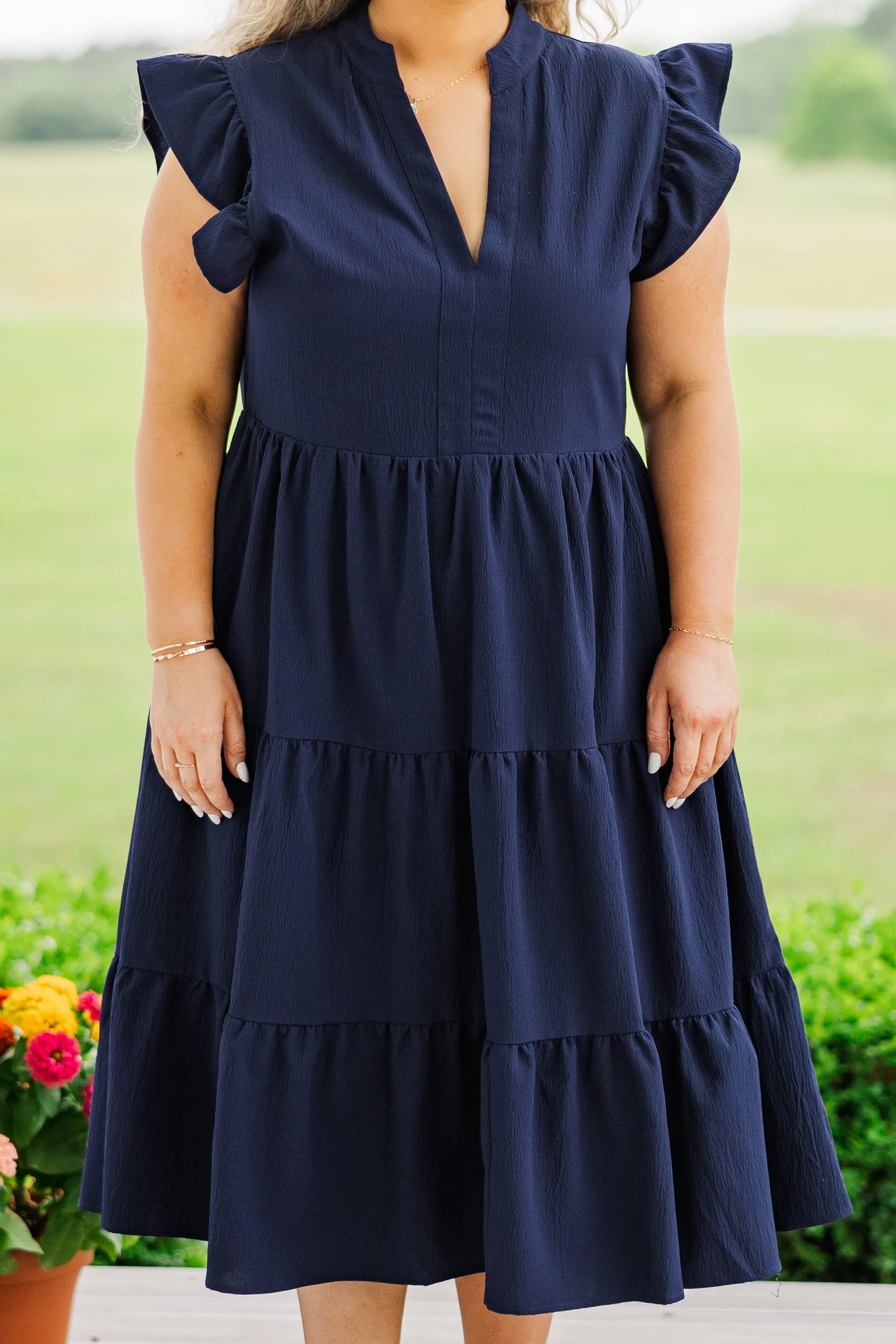 Don't Leave So Soon Midi Dress, Navy