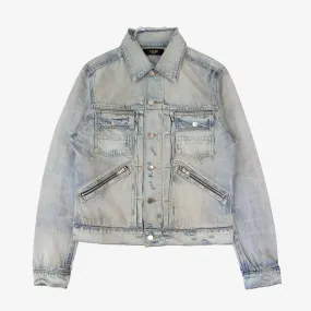 DOUBLE SLANT DENIM JACKET