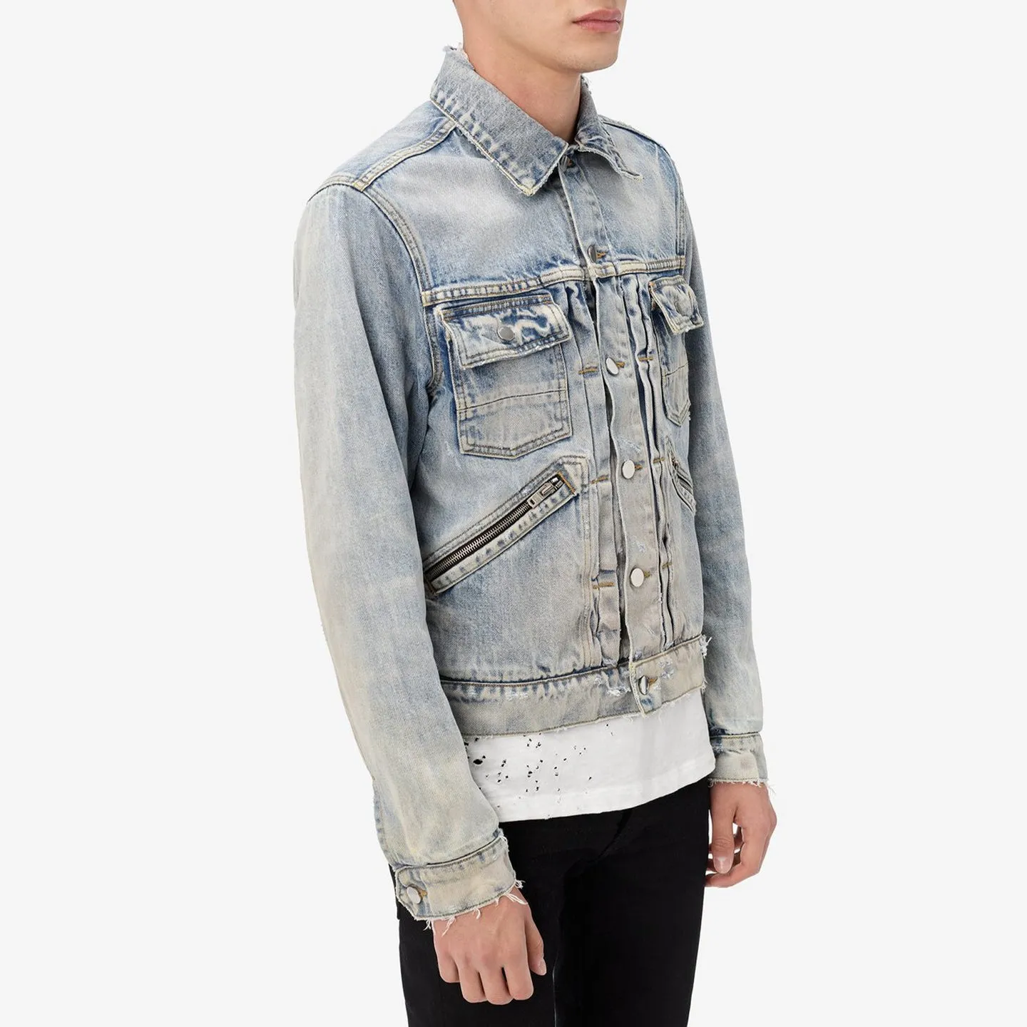 DOUBLE SLANT DENIM JACKET