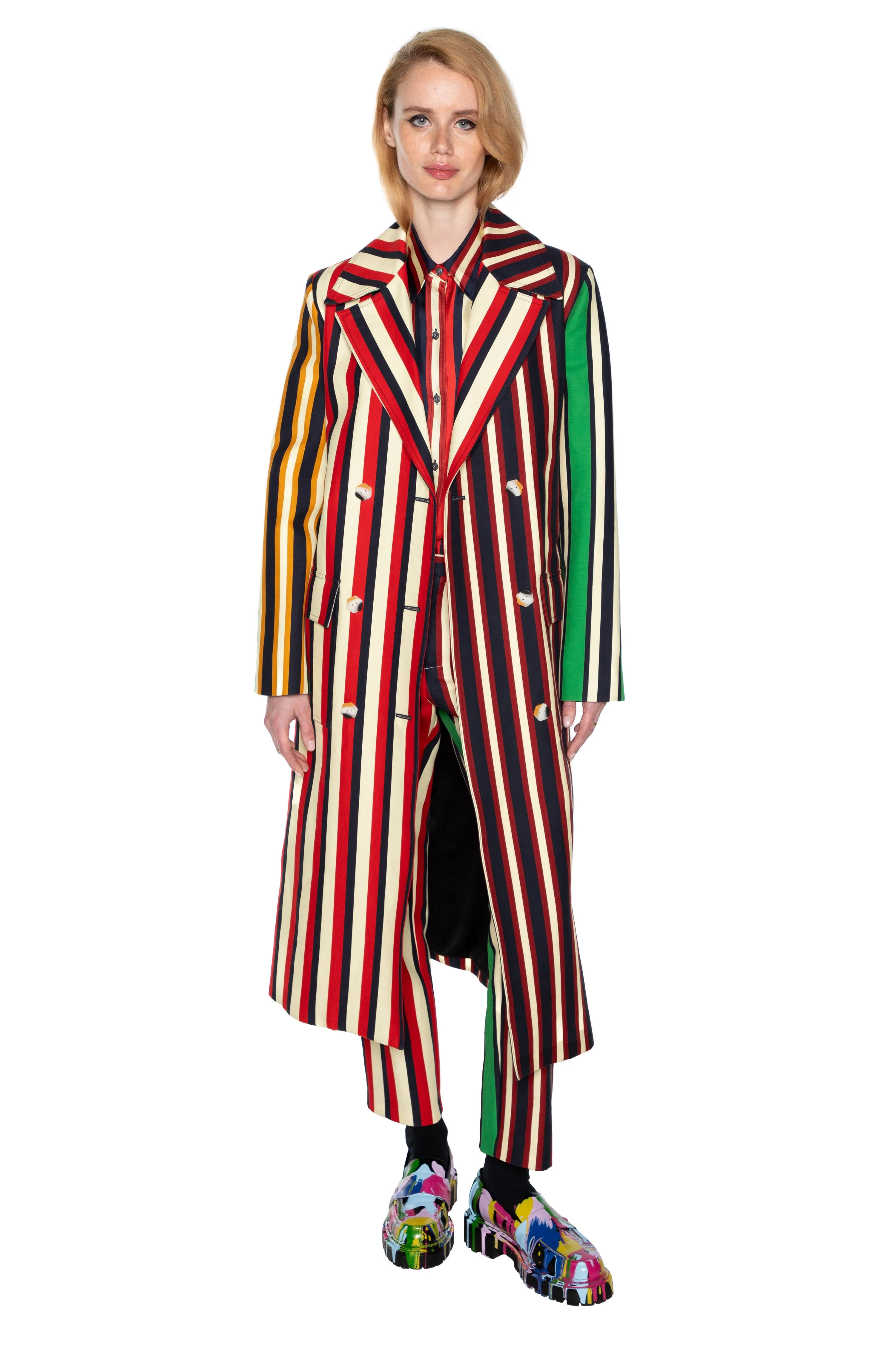 'ETON STRIPE' LONG TRENCH COAT