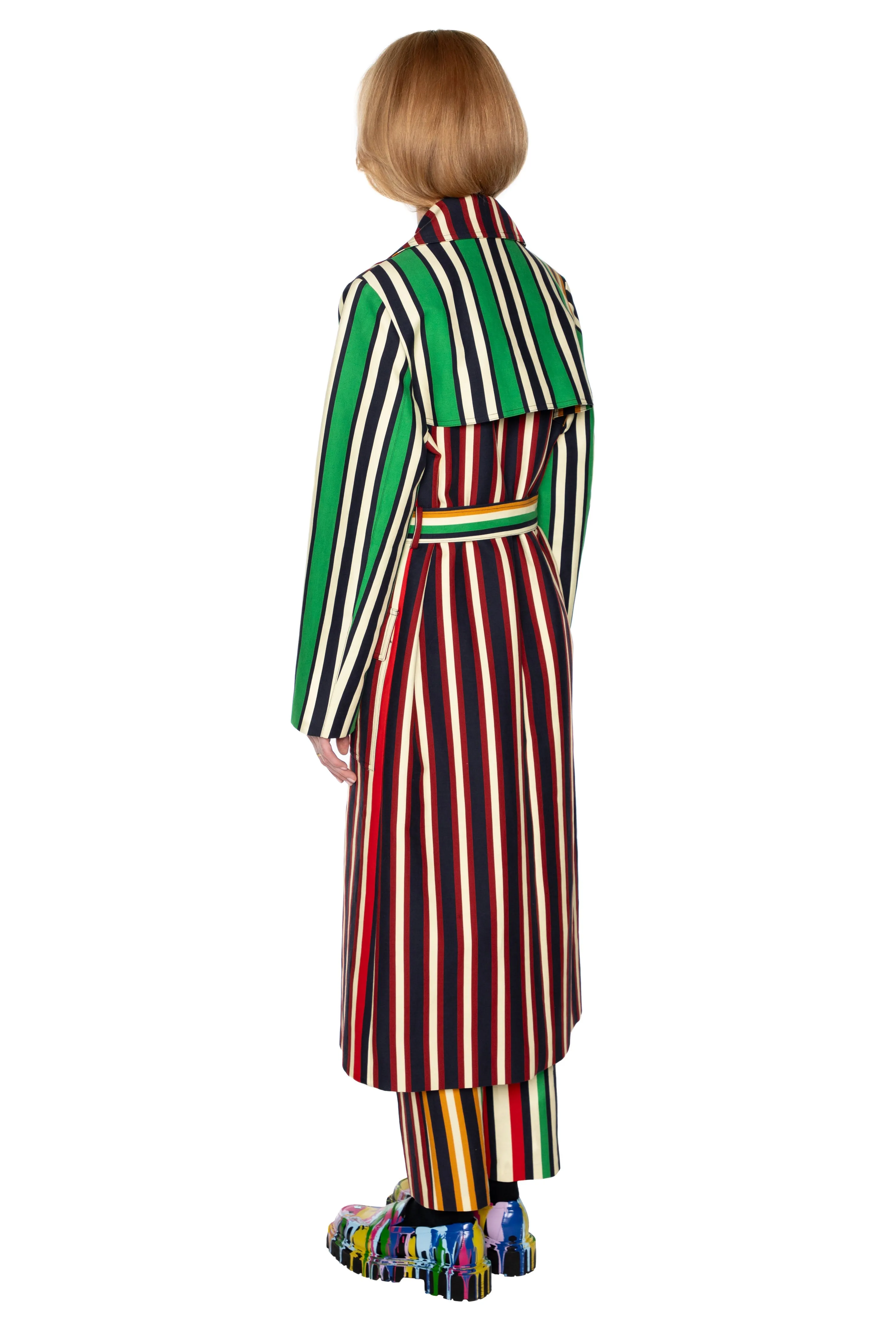 'ETON STRIPE' LONG TRENCH COAT