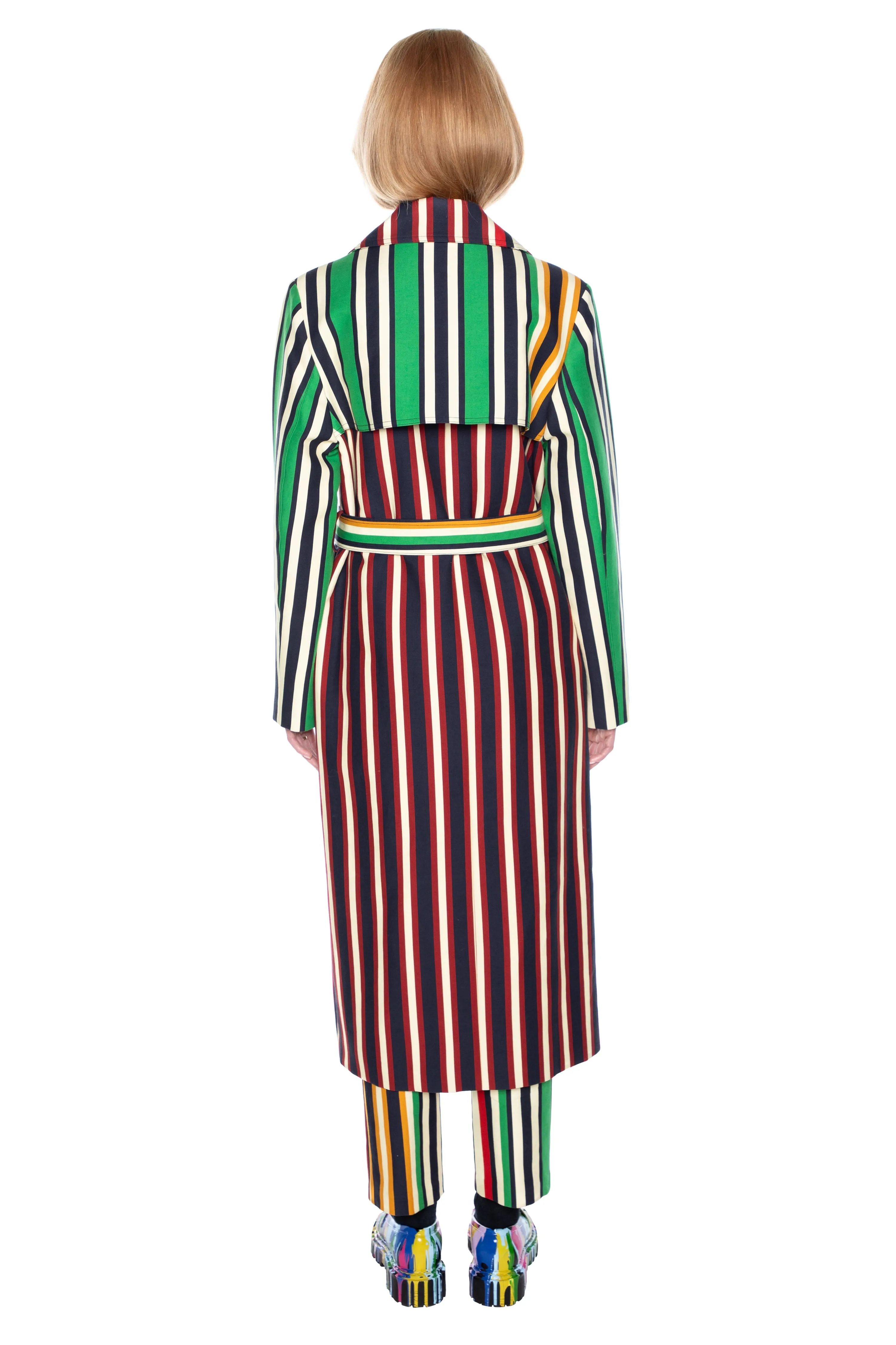 'ETON STRIPE' LONG TRENCH COAT